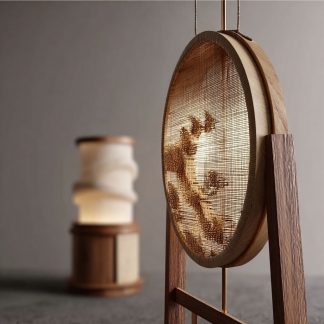 New Chinese-style creative solid wood floor lamps for living room, tea room, study, high-end design sense floor table lamps for bedroom and entrance hall