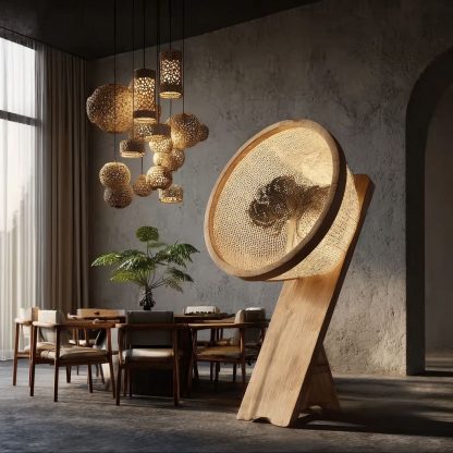 New Chinese-style creative solid wood floor lamps for living room, tea room, study, high-end design sense floor table lamps for bedroom and entrance hall - Image 2
