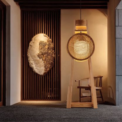 Japanese-style traditional Chinese style chandeliers, classical bamboo weaving living room and retro dining room atmosphere decorative lights have been installed - Image 2