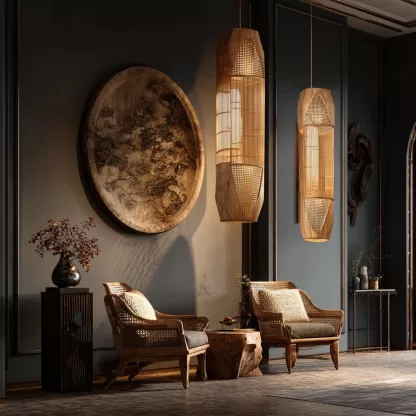 New Chinese-style creative solid wood floor lamps for living rooms, tea rooms, studies, high-end design sense floor lamps for foyers and halls - Image 7