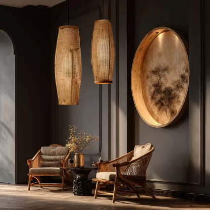 New Chinese-style solid wood floor lamp for living room, tea room, study, high-end design sense, floor table lamp for bedroom, entrance hall - Image 9