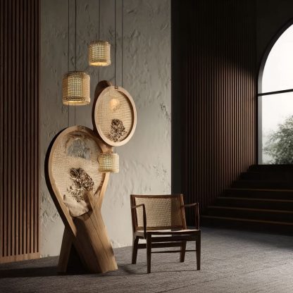 New Chinese-style spotlight eye-protecting decorative art LED downlight, modern Zen-inspired solid wood spotlight installation for bedroom - Image 5