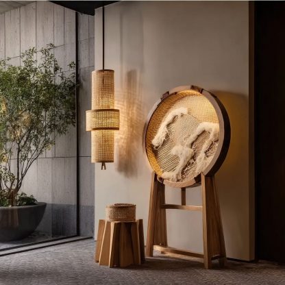 New Chinese-style spotlight eye-protecting decorative art LED downlight, modern Zen-inspired solid wood spotlight installation for bedroom - Image 4
