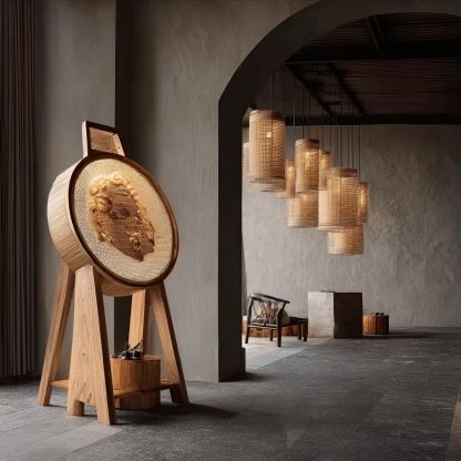 New Chinese-style spotlight eye-protecting decorative art LED downlight, modern Zen-inspired solid wood spotlight installation for bedroom - Image 3