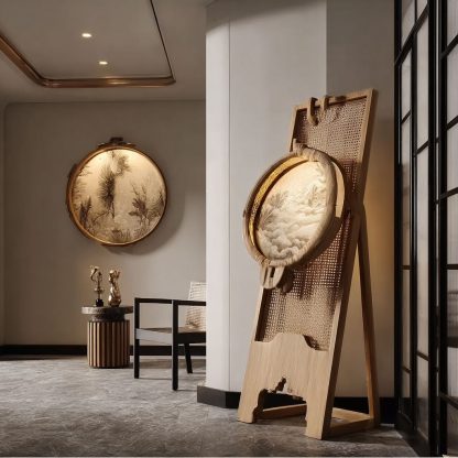 New Chinese-style spotlight eye-protecting decorative art LED downlight, modern Zen-inspired solid wood spotlight installation for bedroom - Image 2
