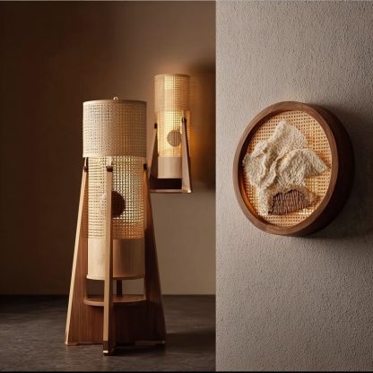 Xinzhong solid wood partition screen, gauze painting, custom partition lighting fixtures, storage racks, log style entrance screen lighting fixtures - Image 4