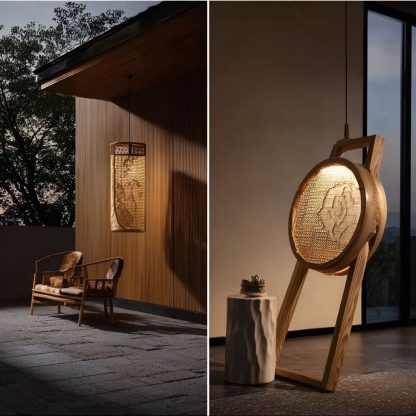 New Chinese-style creative solid wood floor lamp, high-end design sense, modern simple and minimalist atmosphere lamp for living room, tea room and study - Image 4