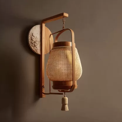 New Chinese-style creative solid wood floor lamps for living room, tea room, study, high-end design sense floor table lamps for bedroom and entrance hall