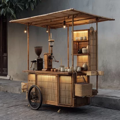 Agricultural and commercial carts, street vending decorations, rattan weaving sales carts, props, snack carts, square sales carts, shopping malls, homestays - Image 2