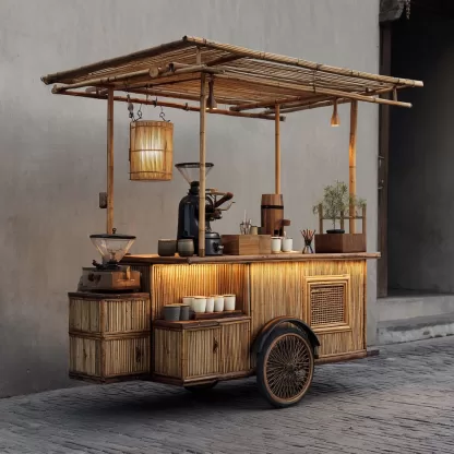 Agricultural and commercial carts, street vending decorations, rattan weaving sales carts, props, snack carts, square sales carts, shopping malls, homestays - Image 4