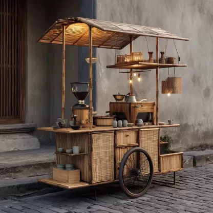 Outdoor food cart, snack cart, mobile trolley, camping picnic cart, campsite camping cart - Image 6