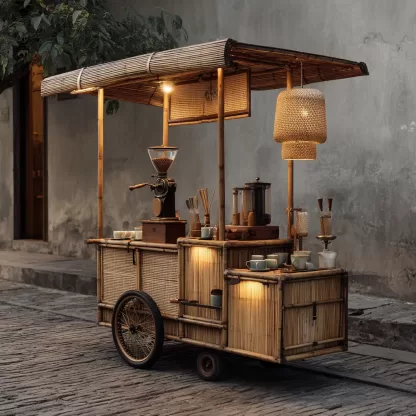 Outdoor food cart, snack cart, mobile trolley, camping picnic cart, campsite camping cart - Image 8