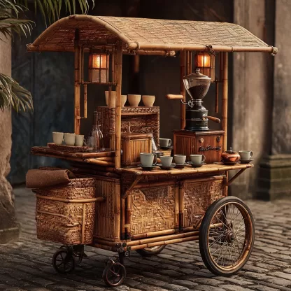 Outdoor courtyard garden stall cart, mobile trolley, camping picnic cart, camping cart, picnic cart, camping cart - Image 2