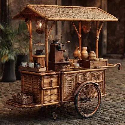 Outdoor courtyard garden stall cart, mobile trolley, camping picnic cart, camping cart, picnic cart, camping cart - Image 3