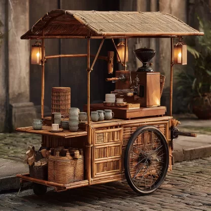 Outdoor courtyard garden stall cart, mobile trolley, camping picnic cart, camping cart, picnic cart, camping cart - Image 4