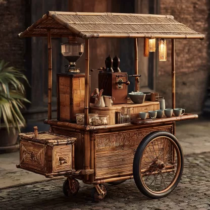 Outdoor courtyard garden stall cart, mobile trolley, camping picnic cart, camping cart, picnic cart, camping cart - Image 5