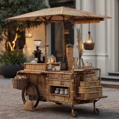Solid wood carts, aged street vending carts, mobile sales carts, scenic area sales carts, shopping mall night market carts, promotional flower carts - Image 2