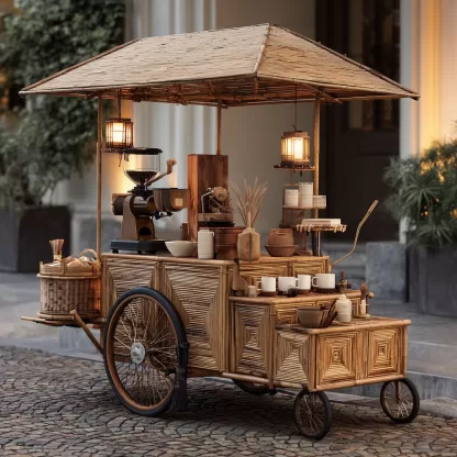 Solid wood carts, aged street vending carts, mobile sales carts, scenic area sales carts, shopping mall night market carts, promotional flower carts - Image 4