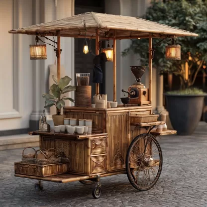 Solid wood carts, aged street vending carts, mobile sales carts, scenic area sales carts, shopping mall night market carts, promotional flower carts - Image 5