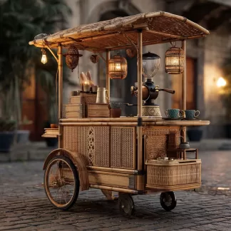Rattan weaving handicrafts, simulated rattan weaving push-pull carts, rattan weaving ornaments, outdoor rattan weaving carts, push-pull carts