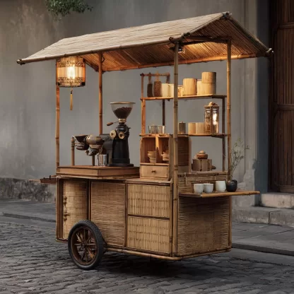Outdoor food cart, snack cart, mobile trolley, camping picnic cart, campsite camping cart - Image 2