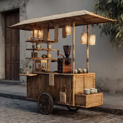 Outdoor food cart, snack cart, mobile trolley, camping picnic cart, campsite camping cart - Image 3