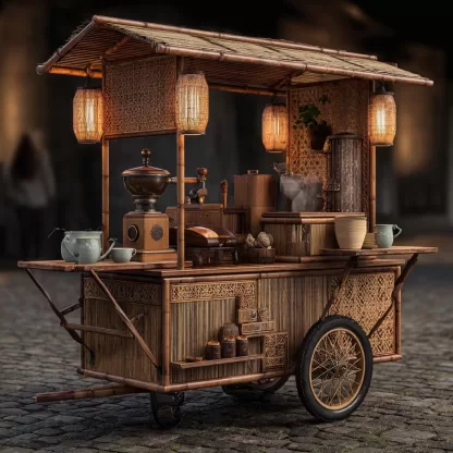 Solid wood carts, aged street vending carts, mobile sales carts, scenic area sales carts, shopping mall night market carts, promotional flower carts - Image 7