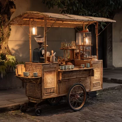 Outdoor courtyard garden stall cart, mobile trolley, camping picnic cart, camping cart, picnic cart, camping cart - Image 8