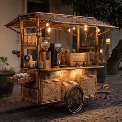 Outdoor courtyard garden stall cart, mobile trolley, camping picnic cart, camping cart, picnic cart, camping cart - Image 9