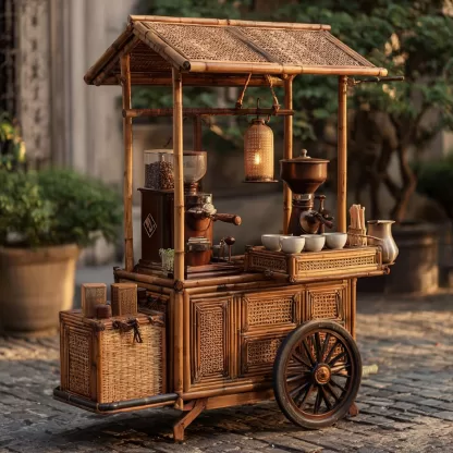 Agricultural and commercial carts, street vending decorations, rattan weaving sales carts, props, snack carts, square sales carts, shopping malls, homestays - Image 8