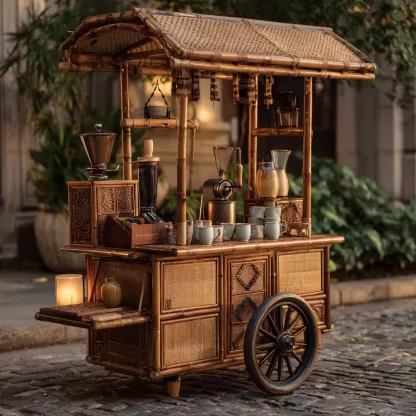 Agricultural and commercial carts, street vending decorations, rattan weaving sales carts, props, snack carts, square sales carts, shopping malls, homestays - Image 9