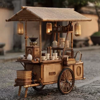 Outdoor wooden coffee carts, popular food carts, street vending carts, mobile cargo carts, display trolleys