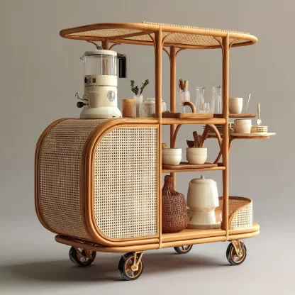 American retro solid wood mobile inverted three-wheeled food truck, coffee and bread promotion, street vending, night market, scenic area mobile vehicle - Image 3