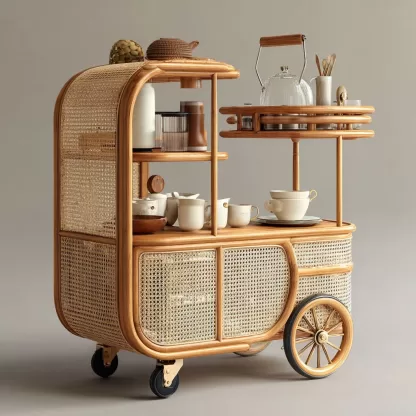 Outdoor mobile rattan food truck, scenic area popular snack truck, scenic area mobile stall truck, American-style repeatedly American-style street vending truck - Image 3