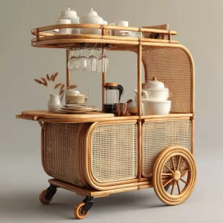 Outdoor mobile rattan food truck, scenic area popular snack truck, scenic area mobile stall truck, American-style repeatedly American-style street vending truck