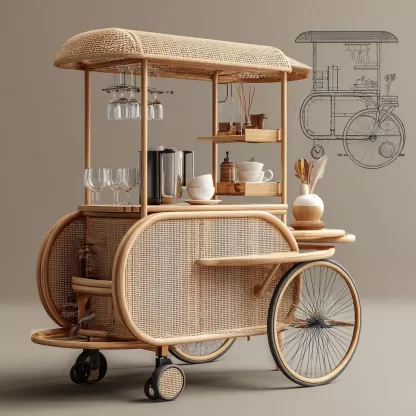 Outdoor mobile rattan food truck, scenic area popular snack truck, scenic area mobile stall truck, American-style repeatedly American-style street vending truck - Image 7