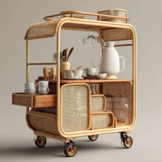 Outdoor wooden coffee carts, popular food carts, street vending carts, mobile cargo carts, display trolleys, coffee shops and bars