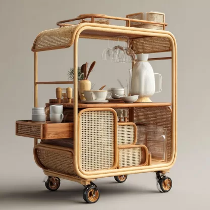Outdoor wooden coffee carts, popular food carts, street vending carts, mobile cargo carts, display trolleys, coffee shops and bars