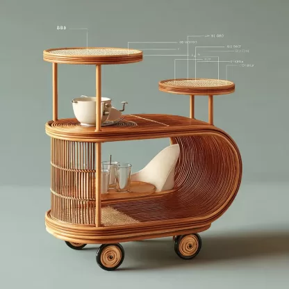 American retro solid wood mobile inverted three-wheeled food truck, coffee and bread promotion, street vending, night market, scenic area mobile vehicle - Image 4