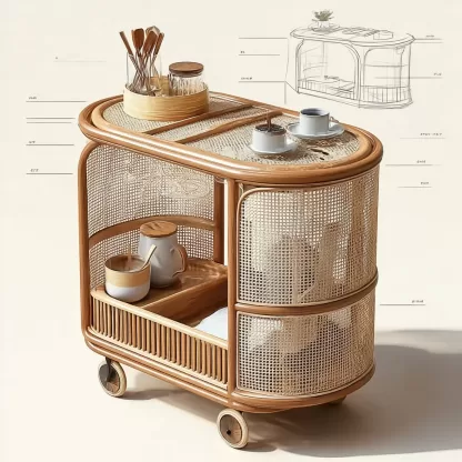 American retro solid wood mobile inverted three-wheeled food truck, coffee and bread promotion, street vending, night market, scenic area mobile vehicle - Image 8