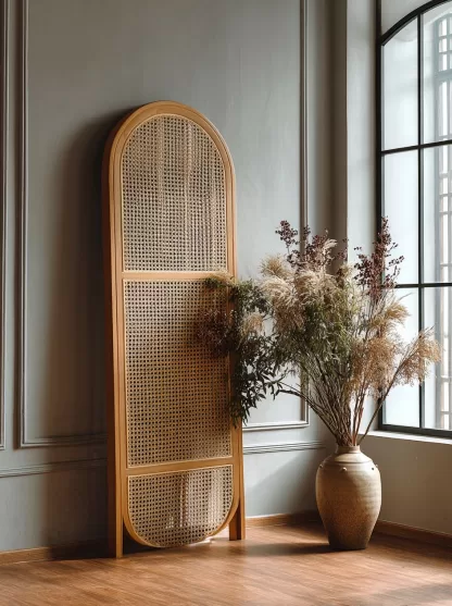 New Chinese-style creative solid wood rattan woven screen for living room, tea room, study, high-end design sense screen for bedroom and entrance hall - Image 7
