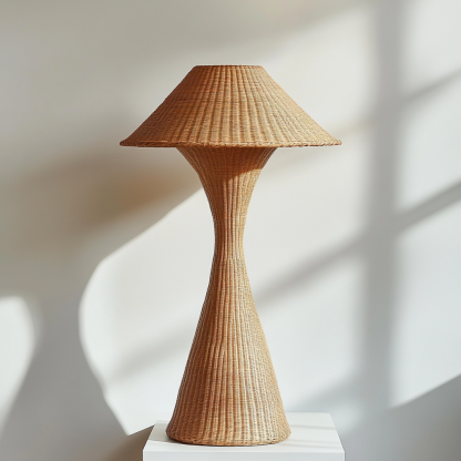 Wabi-sabi style rattan floor lamp for living room, bedroom, study, homestay and tea room, a retro designer artistic lighting fixture - Image 7