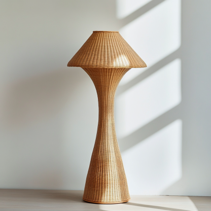 Wabi-sabi style rattan floor lamp for living room, bedroom, study, homestay and tea room, a retro designer artistic lighting fixture - Image 4
