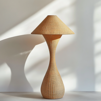 Wabi-sabi style rattan floor lamp for living room, bedroom, study, homestay and tea room, a retro designer artistic lighting fixture - Image 3