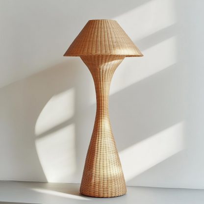 Wabi-sabi style rattan floor lamp, a retro designer art lighting fixture for living room, bedroom, study, homestay and tea room - Image 9