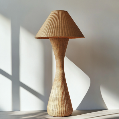 Wabi-sabi style rattan floor lamp for living room, bedroom, study, homestay and tea room, a retro designer artistic lighting fixture - Image 8