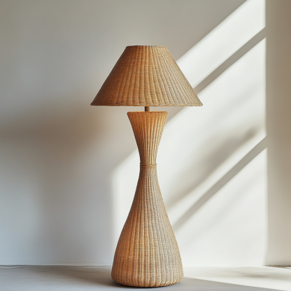 Wabi-sabi style rattan floor lamp for living room, bedroom, study, homestay and tea room, a retro designer artistic lighting fixture - Image 7