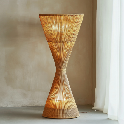 Wabi-sabi style rattan floor lamp for living room, bedroom, study, homestay and tea room, a retro designer artistic lighting fixture - Image 8