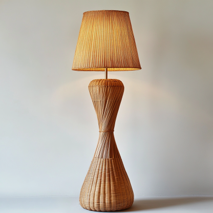 Wabi-sabi style rattan floor lamp for living room, bedroom, study, homestay and tea room, a retro designer artistic lighting fixture - Image 4
