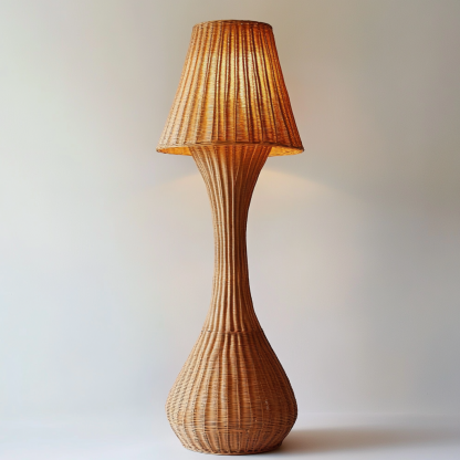 Wabi-sabi style rattan floor lamp for living room, bedroom, study, homestay and tea room, a retro designer artistic lighting fixture - Image 3